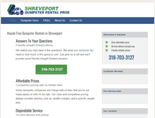 Tablet Screenshot of dumpsterrentalshreveportla.com